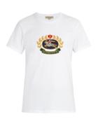 Matchesfashion.com Burberry - Crest Embroidered Cotton T Shirt - Mens - White
