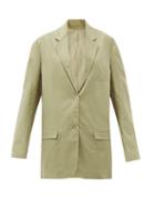 Matchesfashion.com Lemaire - Single-breasted Cotton-blend Poplin Jacket - Womens - Light Green