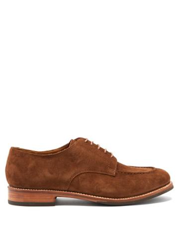Mens Shoes Grenson - Parker Suede Derby Shoes - Mens - Brown