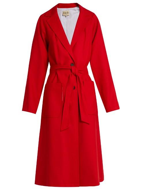 Sea Notch-lapel Wool Overcoat