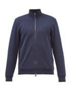Brioni - High-neck Cotton-blend Jersey Track Jacket - Mens - Navy