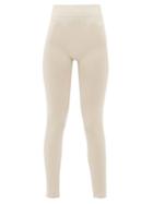 Matchesfashion.com Prism - Nurturing Mesh Stripe Technical Leggings - Womens - Beige