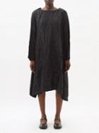Comme Des Garons Comme Des Garons - Fringed-sleeve Floral-jacquard Midi Dress - Womens - Black