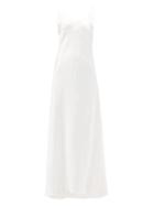 Matchesfashion.com Adriana Iglesias - Jadi Silk-satin Maxi Slip Dress - Womens - White