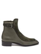Matchesfashion.com Christian Louboutin - Ecritoir Suede And Leather Ankle Boots - Womens - Khaki