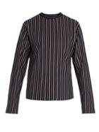 Matchesfashion.com Lanvin - Stripe Jacquard Wool Top - Mens - Black