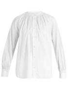 Vince Oversized Gathered-detail Cotton Shirt
