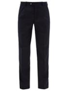 Matchesfashion.com Ditions M.r - Francois Single Pleat Wool Tapered Trousers - Mens - Navy