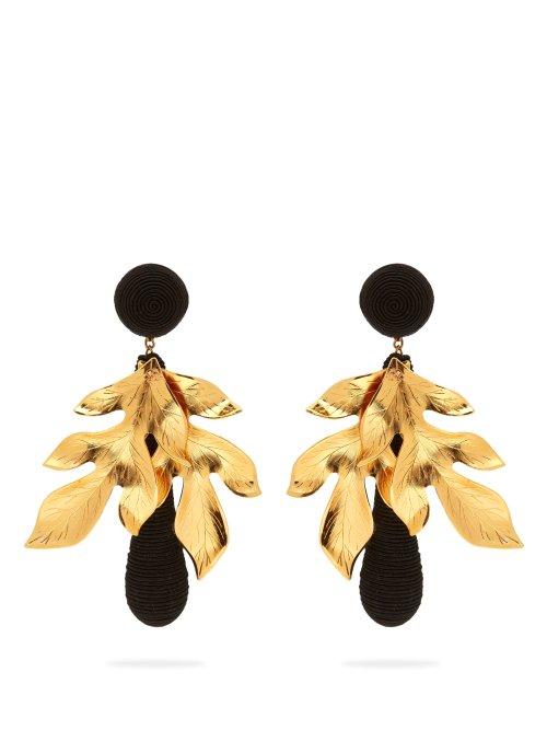 Matchesfashion.com Rebecca De Ravenel - Violetta Gold Plated And Silk Cord Earrings - Womens - Black