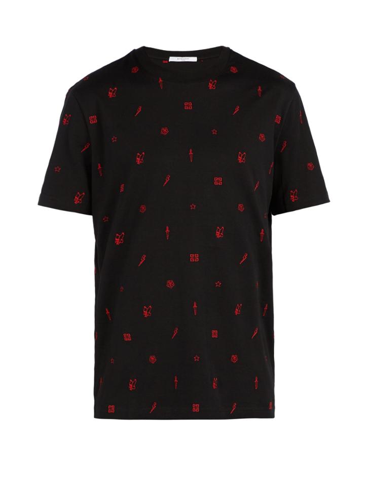 Givenchy Cuban-fit Contrast-embroidered T-shirt