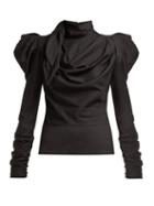 Matchesfashion.com Zimmermann - Fleeting Tie Neck Silk Blend Blouse - Womens - Black