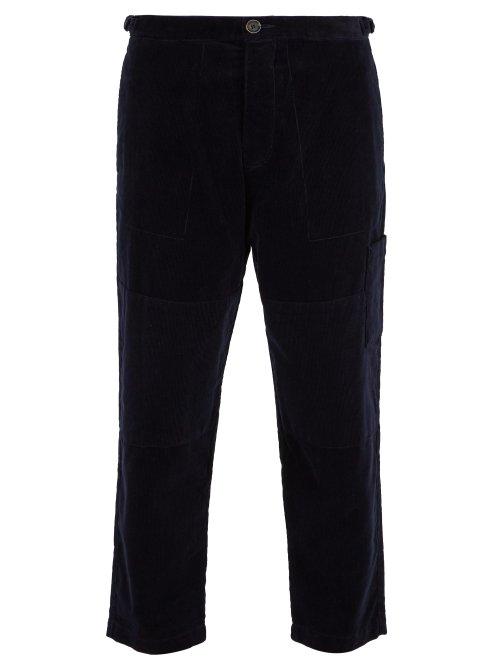 Matchesfashion.com Oliver Spencer - Judo Cotton Corduroy Cropped Trousers - Mens - Navy