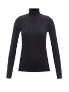 Burberry - Abbi High-neck Ribbed Silk-knit Sweater - Womens - Black