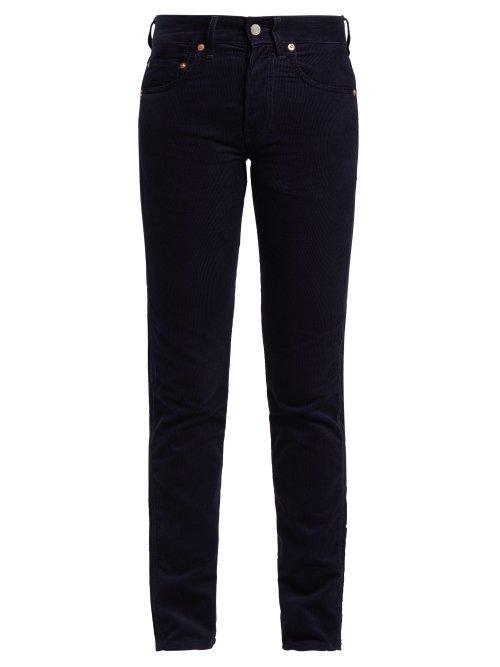 Matchesfashion.com Holiday Boileau - Slim Fit Cotton Corduroy Trousers - Womens - Navy