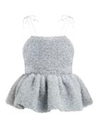 Matchesfashion.com Germanier - Peplum Hem Tinsel Top - Womens - Silver