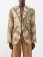 Jacquemus - Filu Striped Canvas Jacket - Womens - Beige Brown