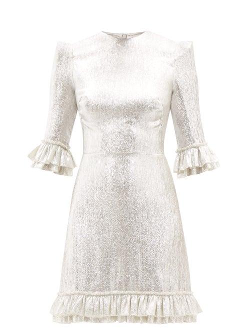 The Vampire's Wife - The Festival Wool-blend Lam Mini Dress - Womens - Silver