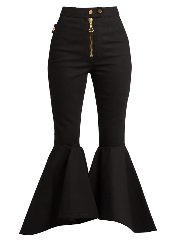 Ellery Alejandro Ruffled-panel Cropped Jeans