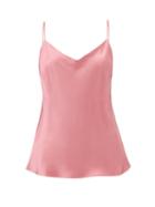 Asceno - Milos Sandwashed-silk Pyjama Top - Womens - Fuchsia