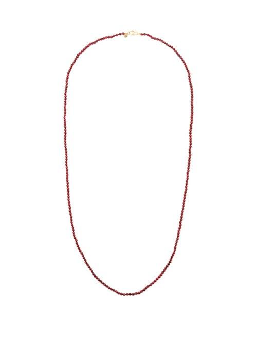 Matchesfashion.com Rosa De La Cruz - Garnet & 18kt Gold Beaded Necklace - Womens - Burgundy