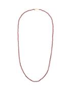 Matchesfashion.com Rosa De La Cruz - Garnet & 18kt Gold Beaded Necklace - Womens - Burgundy