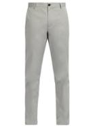 Matchesfashion.com Burberry - Slim Leg Cotton Chino Trousers - Mens - Grey