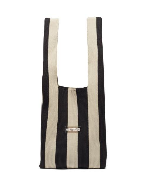 Matchesfashion.com Lastframe - Medium Striped Rib-knit Tote Bag - Womens - Beige Multi