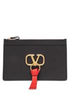 Matchesfashion.com Valentino - V Ring Leather Pouch - Womens - Black
