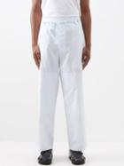 Lemaire - Drawstring-waist Cotton Relaxed-leg Trousers - Mens - Light Blue