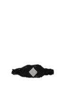 Matchesfashion.com Saint Laurent - Pav Crystal Woven Suede Belt - Womens - Black
