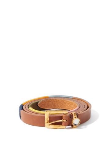 Nick Fouquet - Uldo Ring-embellished Cord And Leather Belt - Mens - Brown
