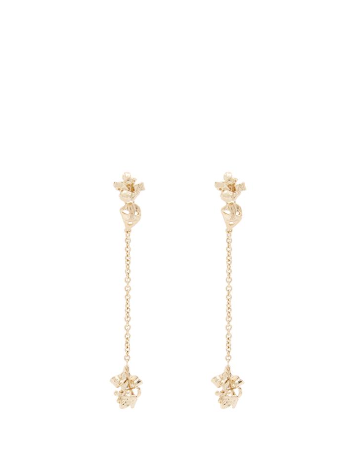 Valentino Long Floral-drop Earrings