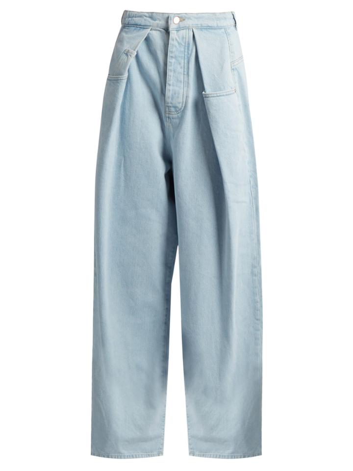 Martine Rose Fold-front Wide-leg Denim Jeans