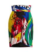 Versace Abstract-print Silk Crepe De Chine Skirt