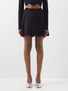 Jw Anderson - Scalloped Recycled-jersey Mini Skirt - Womens - Black