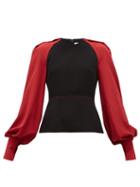 Matchesfashion.com Roksanda - Alana Silk Sleeve Crepe Blouse - Womens - Black Multi