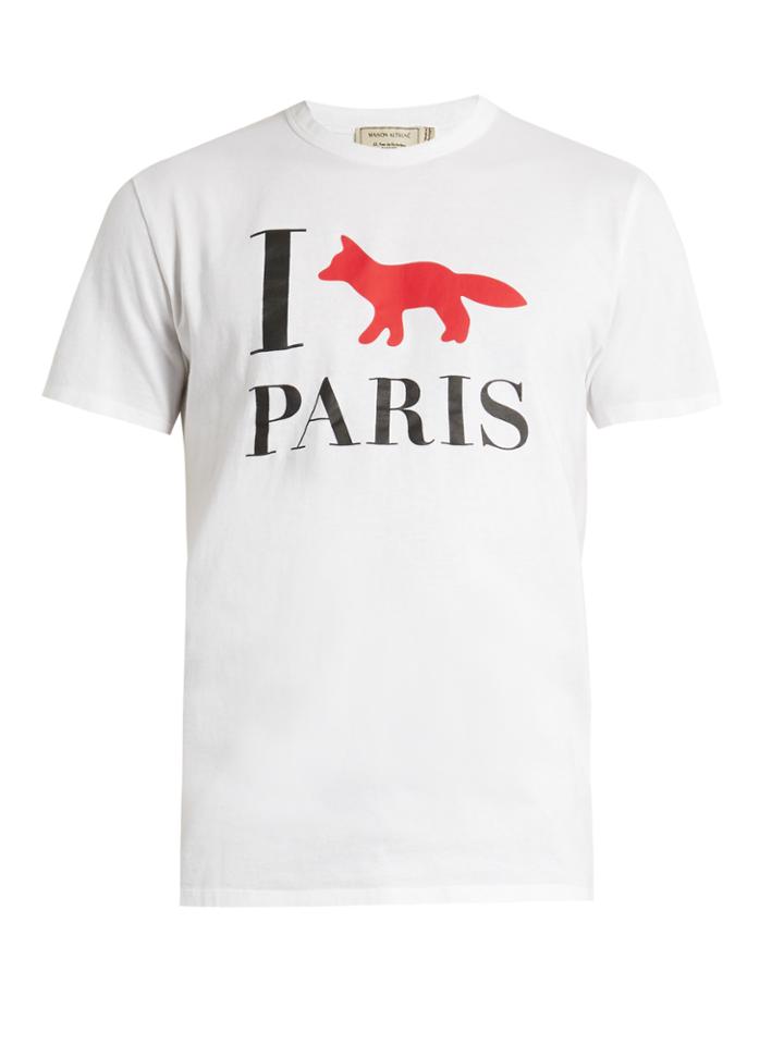 Maison Kitsuné I Love Paris Cotton-jersey T-shirt