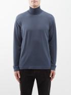 Thom Sweeney - Roll-neck Wool Sweater - Mens - Blue