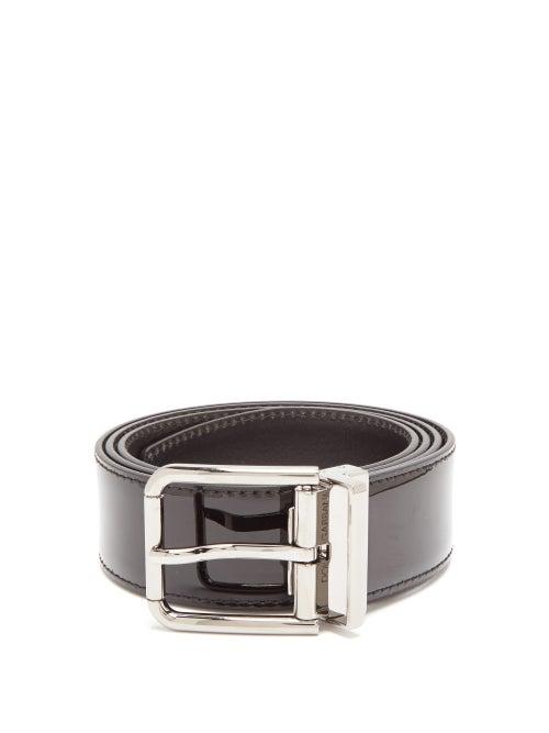 Matchesfashion.com Dolce & Gabbana - Vernice Patent Leather Belt - Mens - Black