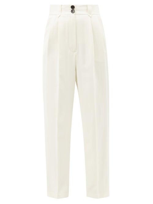 Racil - Gentleman Wool Tailored Trousers - Womens - Ivory