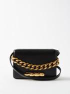 Alexander Mcqueen - Four Ring Chain Leather Cross-body Bag - Womens - Black