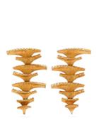 Matchesfashion.com Karry Gallery - Pyramid Gold Plated Drop Clip Earrings - Womens - Gold