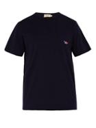 Matchesfashion.com Maison Kitsun - Tricolor Fox Patch Cotton T Shirt - Mens - Navy
