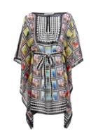 Matchesfashion.com Mary Mare - Bali Stamp-print Silk Kaftan - Womens - Black Print