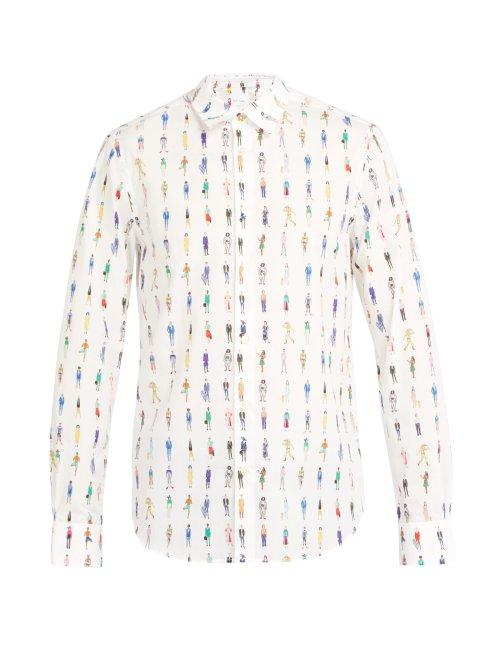 Matchesfashion.com Paul Smith - People Print Cotton Shirt - Mens - White Multi