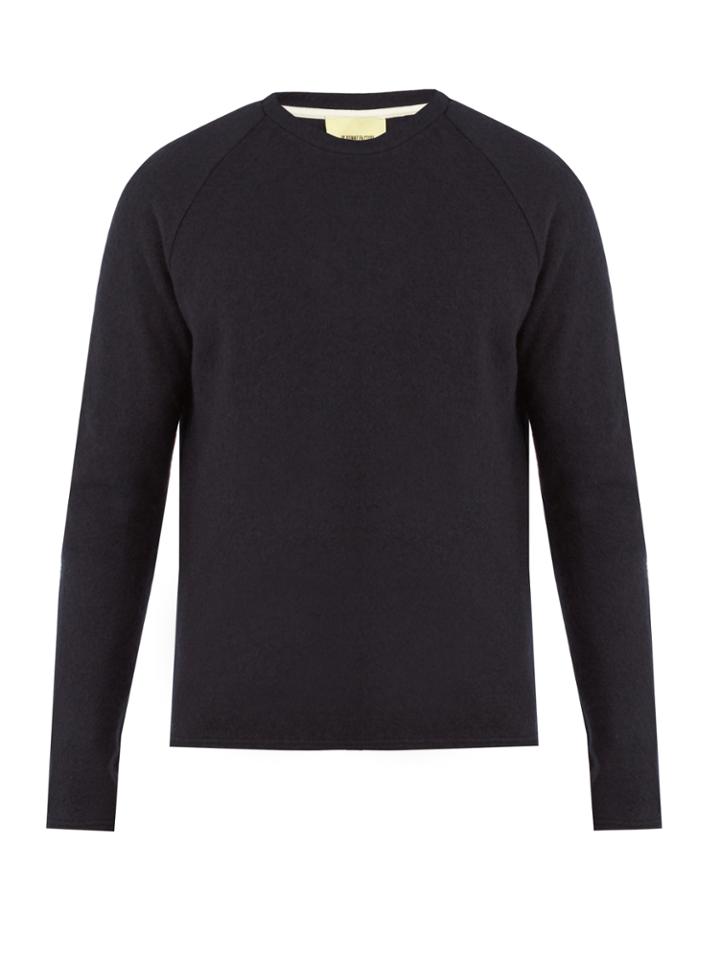De Bonne Facture Crew-neck Wool And Cotton-blend Sweater