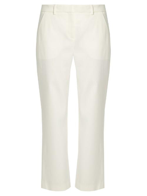 Adam Lippes Cropped Stretch-cady Tuxedo Trousers