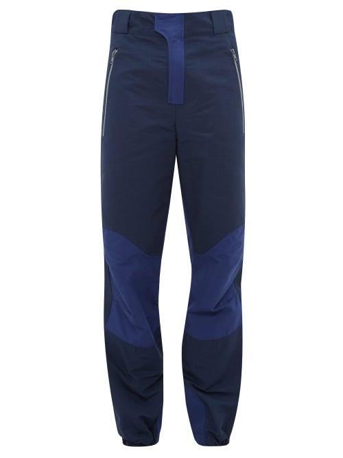 Matchesfashion.com Boramy Viguier - Two Tone Cotton Blend Trousers - Mens - Navy