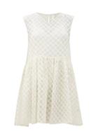 Matchesfashion.com Merlette - Dawson Grid-embroidered Silk-organza Smock Dress - Womens - White