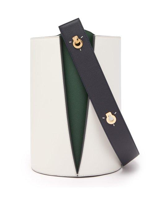 Matchesfashion.com Danse Lente - Lorna Leather Bucket Bag - Womens - White Multi